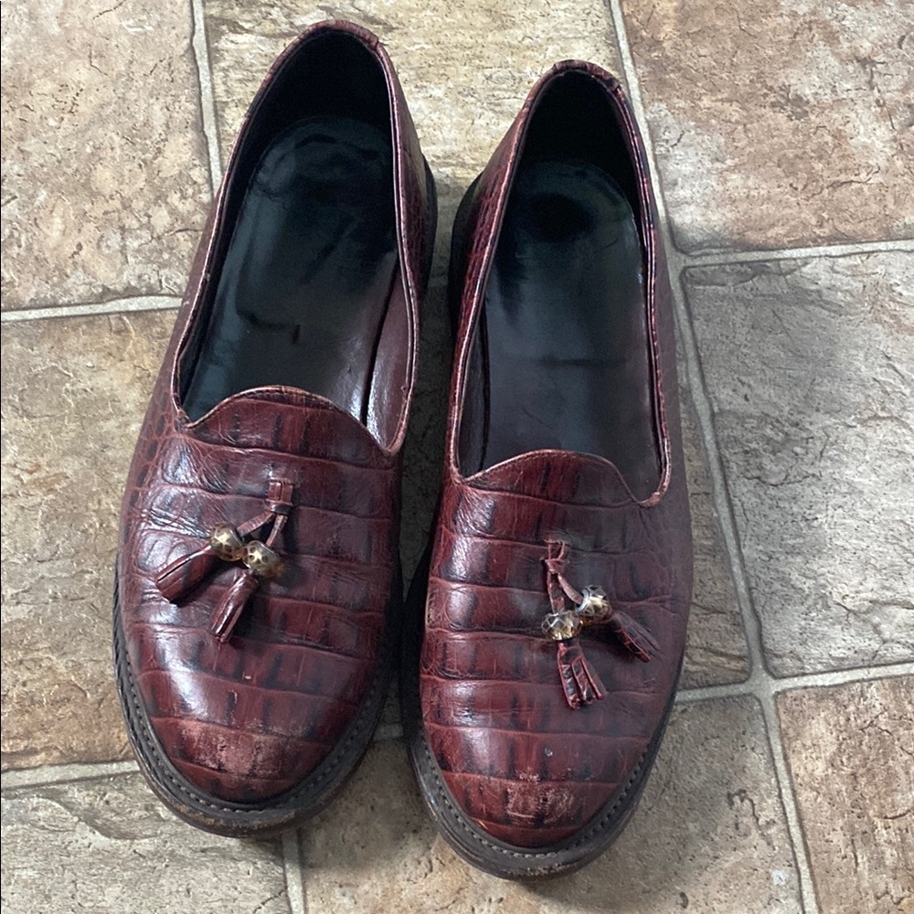 Women’s MIE Dr. Marten’s Snake Print Leather Tassle Loafers